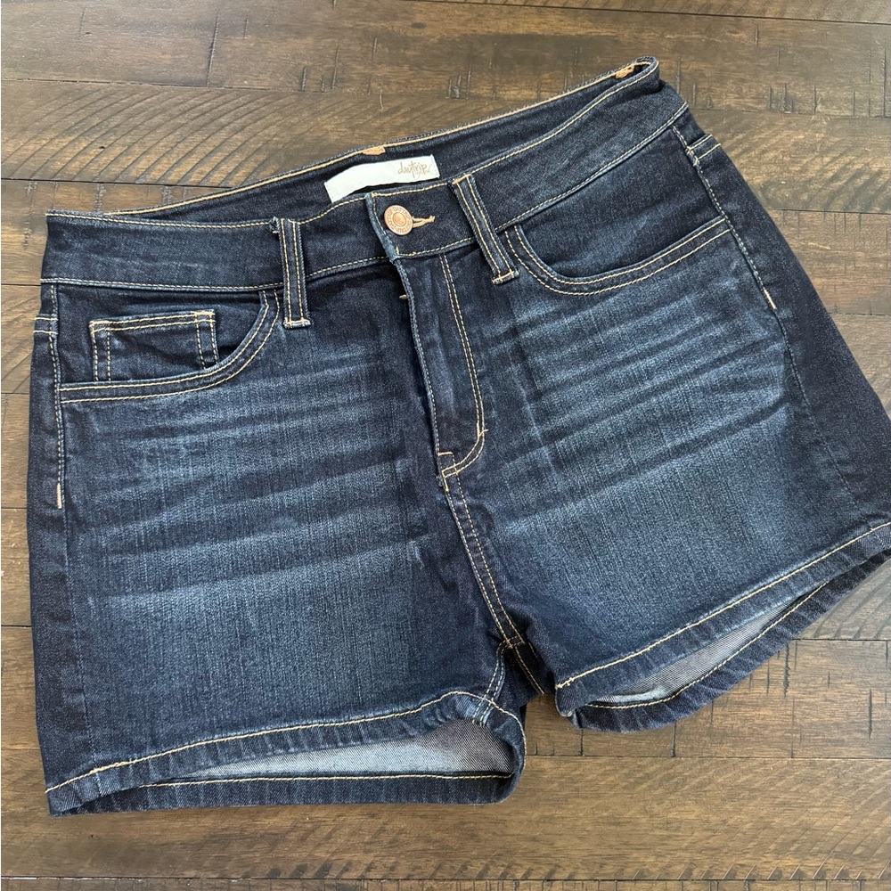 Daytrip Dark Blue High Rise Jean Shorts